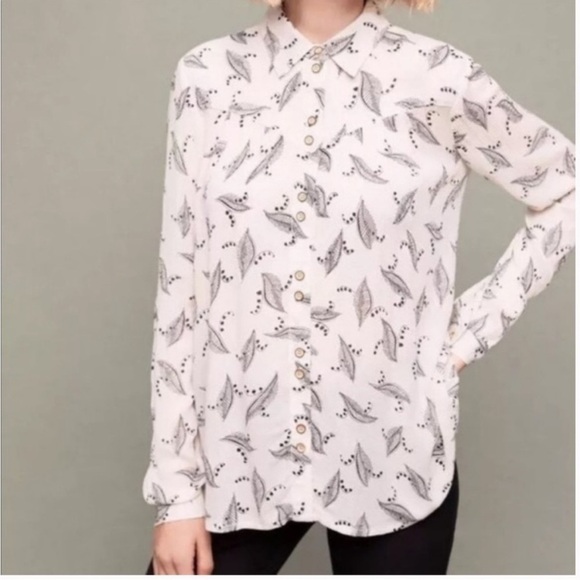 Anthropologie Maeve Lilly of the Valley Button Up Blouse - Picture 1 of 14